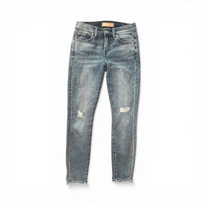 7 for all mankind Women’s 24 Distressed Slim Fit Jeans - Blue - The Ankle Skinny